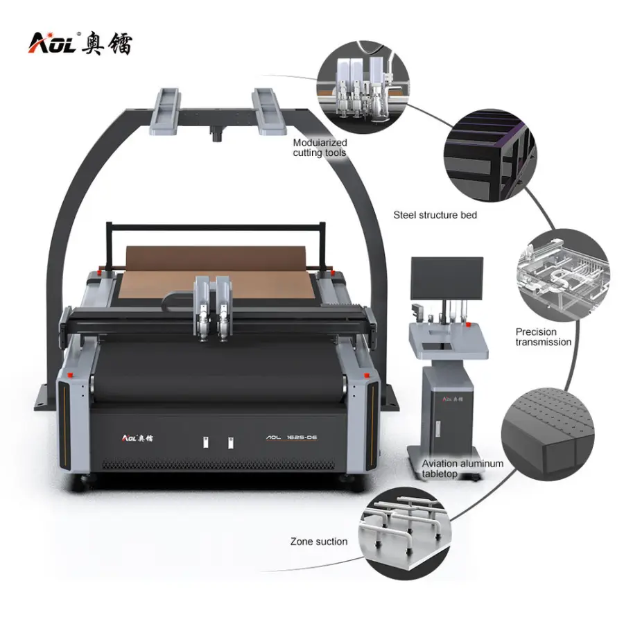 1325 1625 1825 Auto Feeding Vibration Knife Leather Cutting Machine — image 5