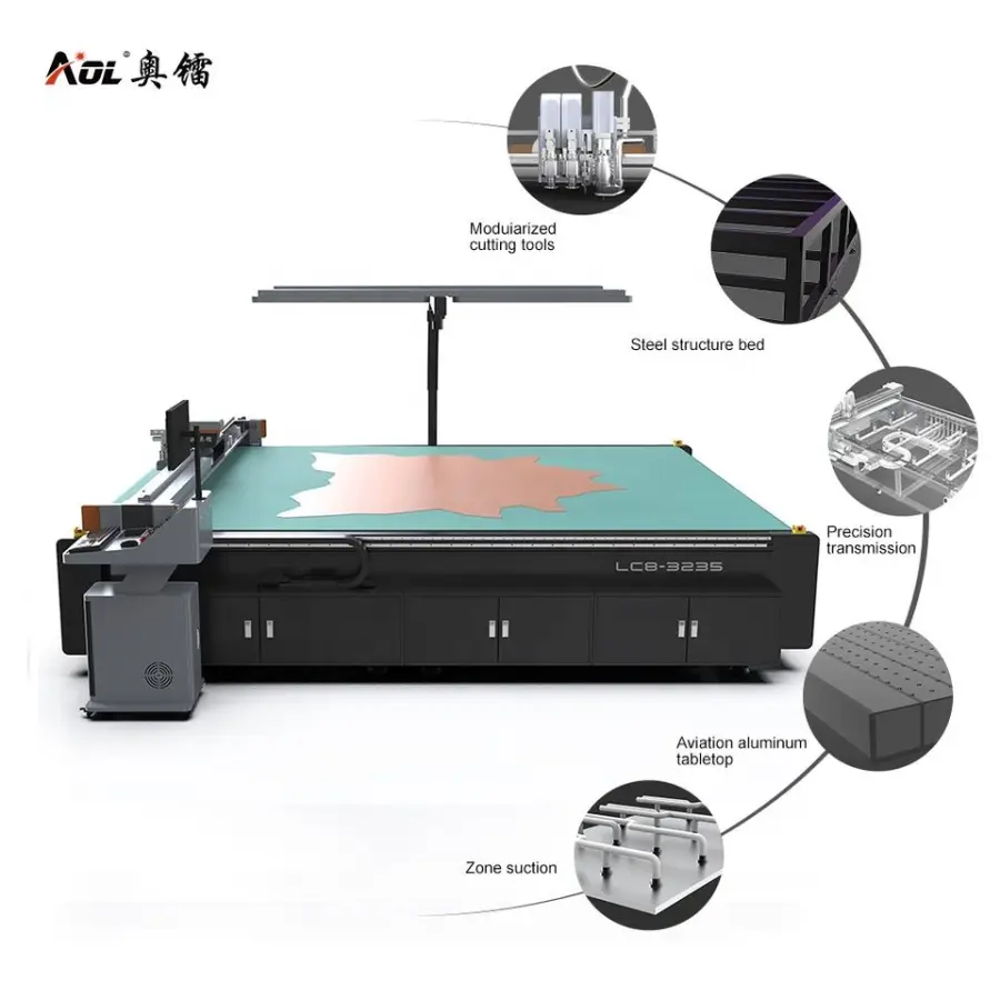 Cnc Oscillating Knife Leather Cutting Machine for Shoe Upper Car Upholstery with Camera — image 3