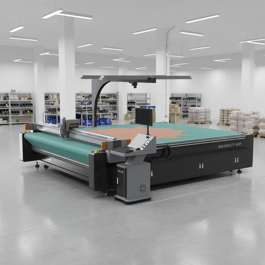 Digital CNC Oscillating Knife Leather Pattern Cutting Machine with Punch Tool for Shoe Upper Footwear — view 1