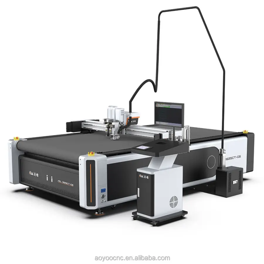 AOL 1625 Cnc Automatic Knife Flatbed Cutter Textile Fabric Flower Pattern Cutting Machine — view 4