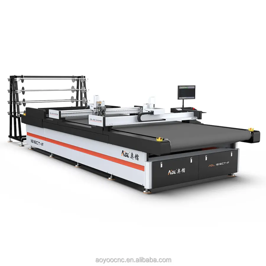 AOL CNC Automatic Oscillating Knife Fabric Cutting Machine with Vacuum Table for Window Blinds Roller Curtain — view 1