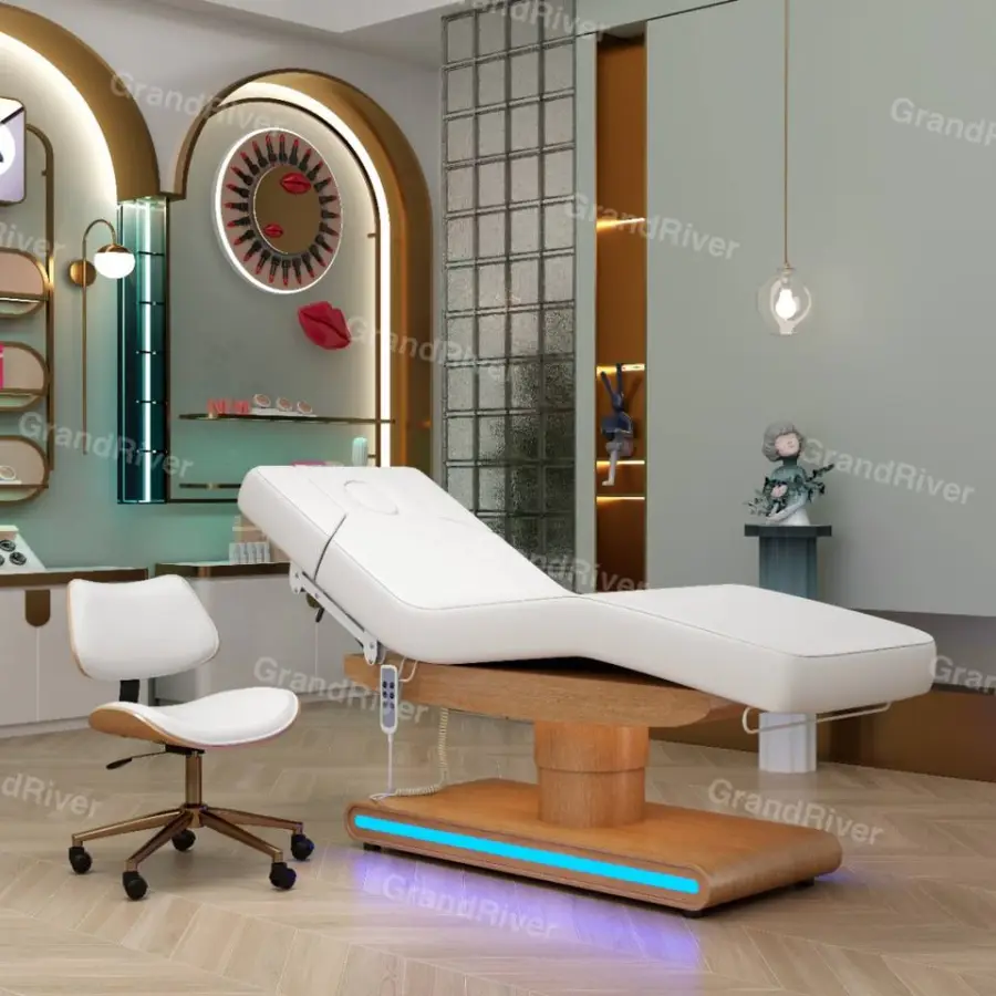 Hot Sale Electric Cosmetic Adjustable Bed Spa Furniture Massage Table Facial Bed for Beauty Salon — view 1