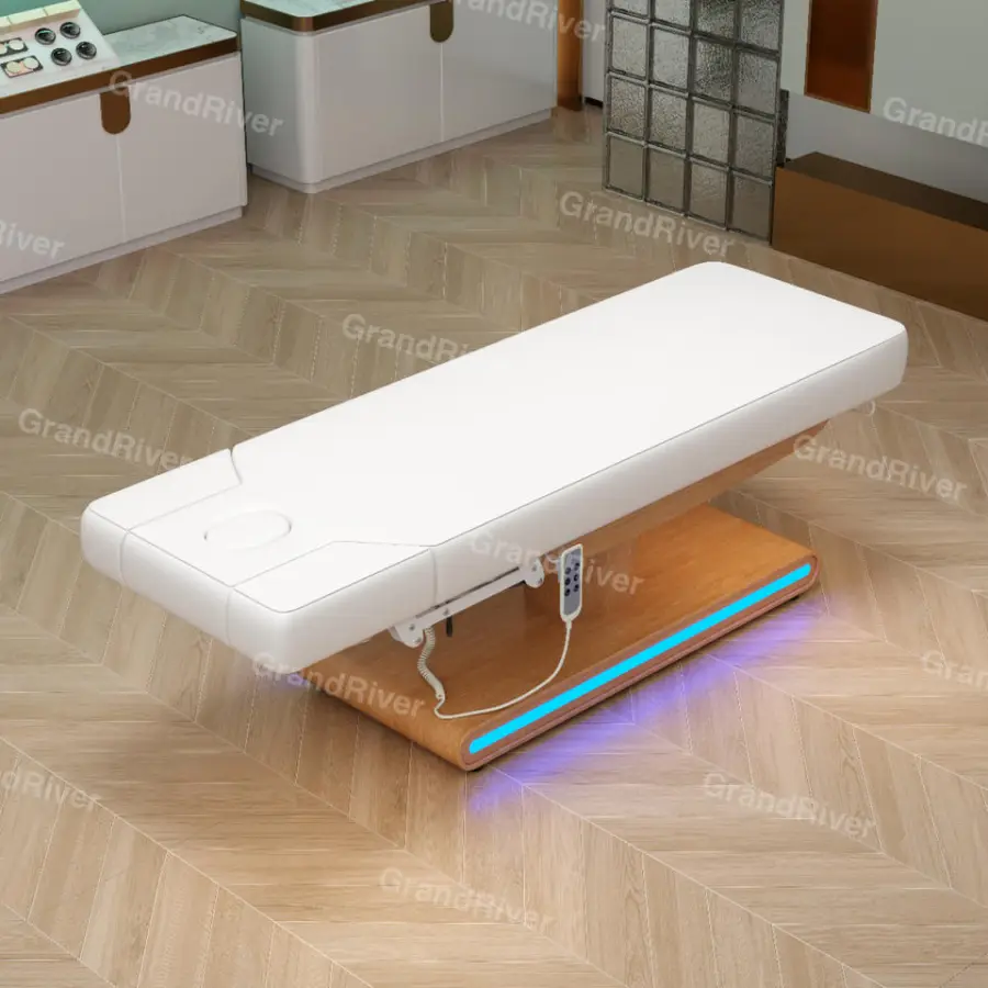 Hot Sale Electric Cosmetic Adjustable Bed Spa Furniture Massage Table Facial Bed for Beauty Salon — image 4