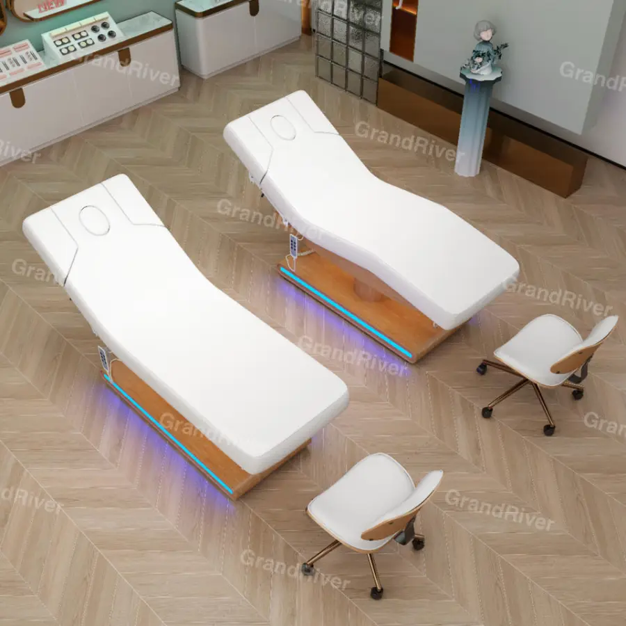 Hot Sale Electric Cosmetic Adjustable Bed Spa Furniture Massage Table Facial Bed for Beauty Salon — image 7