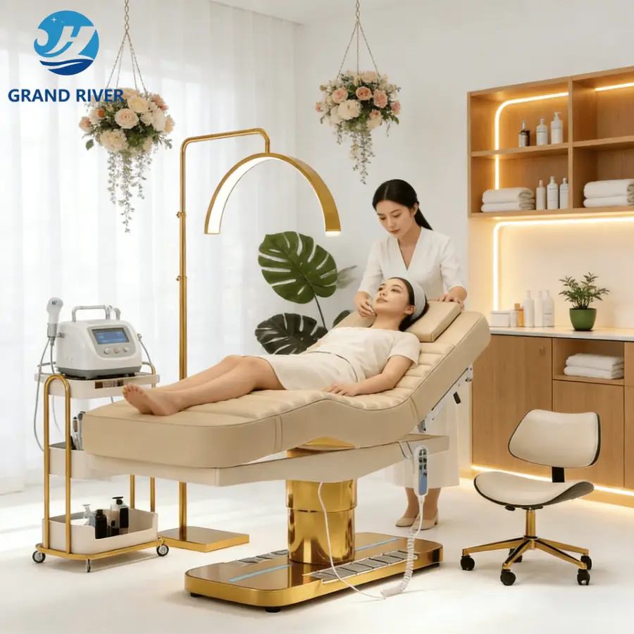 Luxury Modern Beauty Salon Facial Spa Bed for Eyelash Table De Massage Beauty Chair Facial Massage Tables Bed Electric — image 3