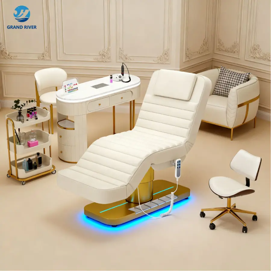Luxury Modern Beauty Salon Facial Spa Bed for Eyelash Table De Massage Beauty Chair Facial Massage Tables Bed Electric — image 4