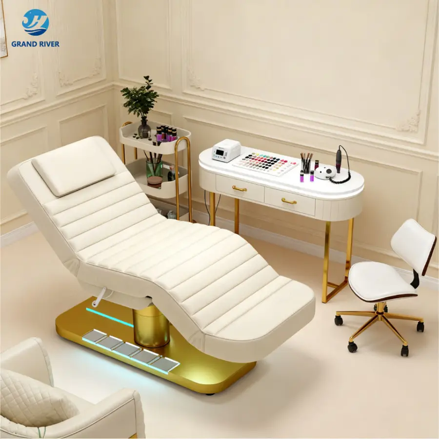 Luxury Modern Beauty Salon Facial Spa Bed for Eyelash Table De Massage Beauty Chair Facial Massage Tables Bed Electric — image 5