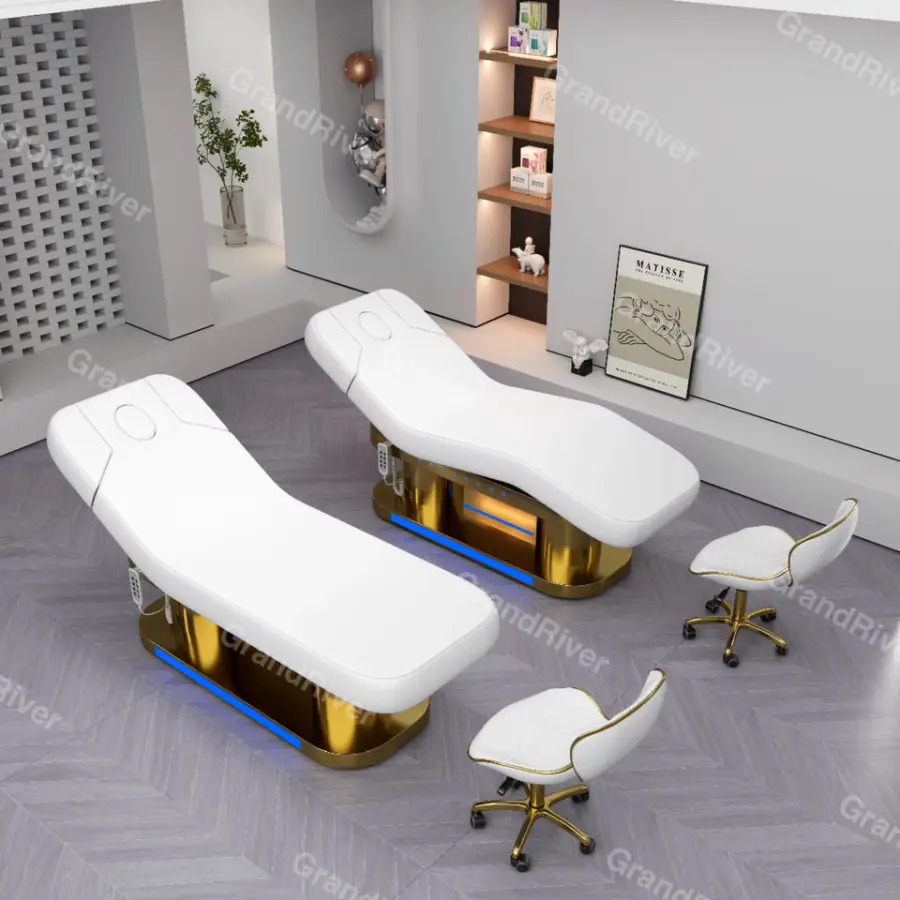Modern Hot Selling SPA and Facial Treat Equipment and Massage Table with Oxford Leather Beauty Salon Furniture — image 4