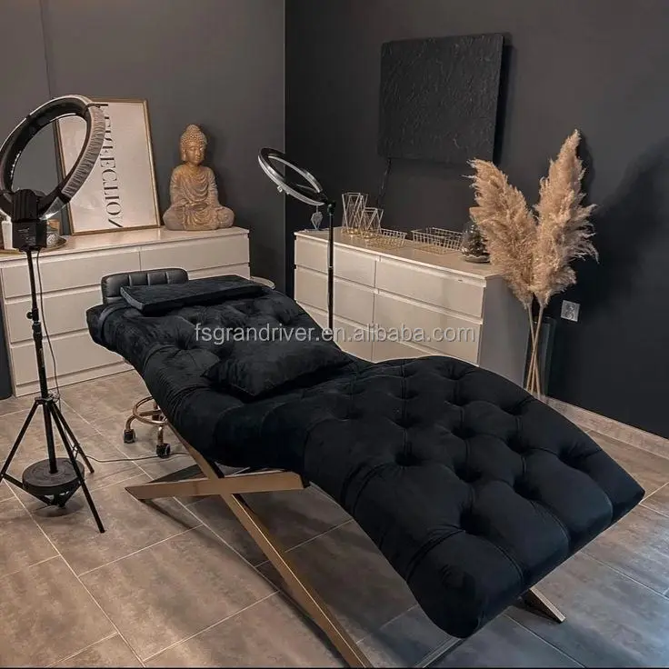 Modern Beauty Adjustable Bed Frame with Massage Table Spa Salon Facial Chair Hot Sale Curve Lash Bed — view 4
