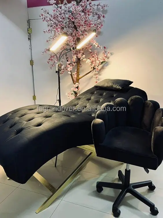 Modern Beauty Adjustable Bed Frame with Massage Table Spa Salon Facial Chair Hot Sale Curve Lash Bed — view 5