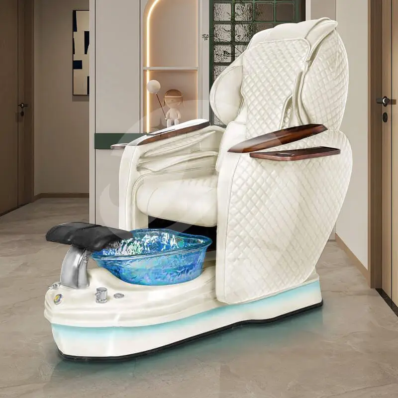 Modern Luxury Hot Sale Pedicure Massage Chairs Foot Spa OEM Adjustable Color Vibration for Nail Salon — image 4