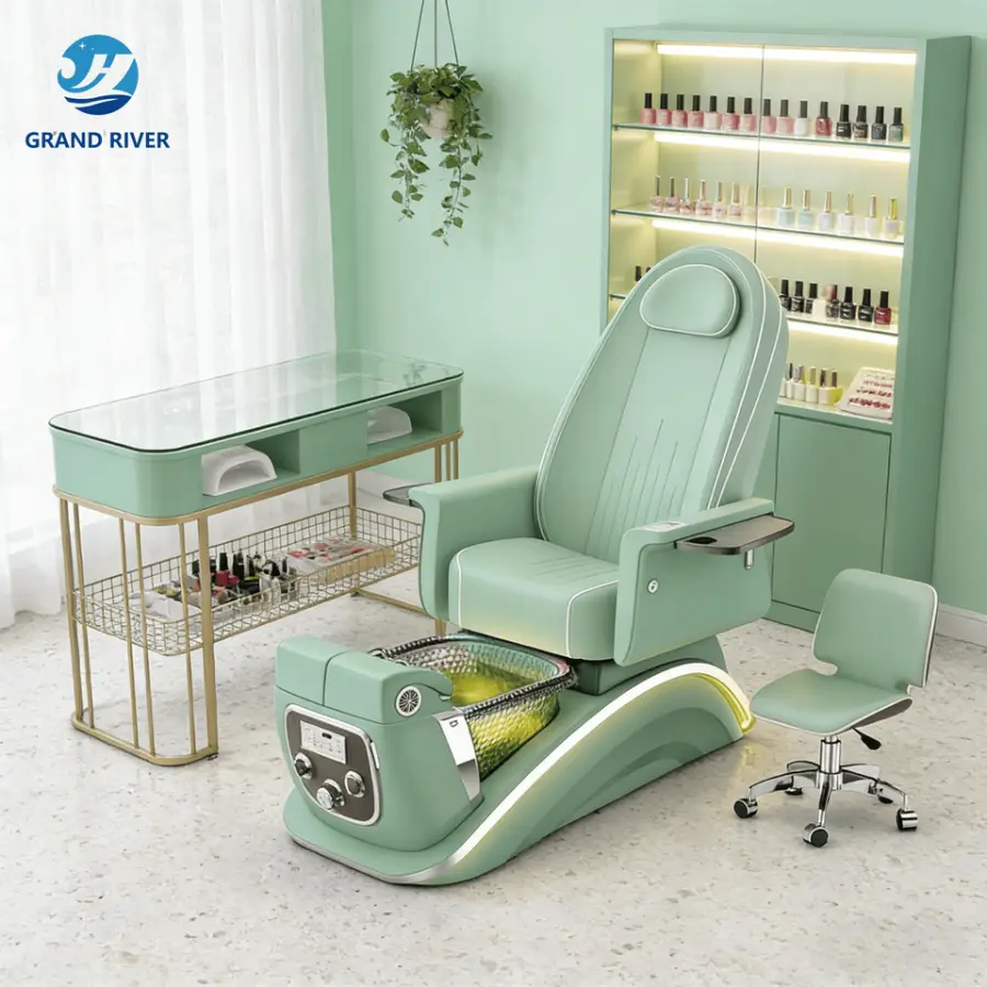 Best Price Nail Salon Furniture Foot Spa Pedicure Chair Reclining Knead Massage Manicure Pedicure Chairs Electric — image 5