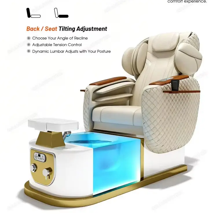 Professional Full Body airbag Massage Luxury Pedicure Chair Nail Salon Foot Care Spa Chair for Manicure Electric — image 5