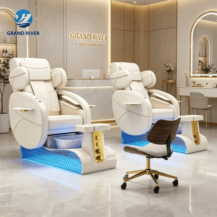 Multi Functional Stylish Electric Rotated Pedicure Chair Recliner Spa Foot Massage Nail Salon Furniture for Sale — view 1
