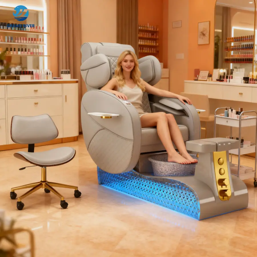 Multi Functional Stylish Electric Rotated Pedicure Chair Recliner Spa Foot Massage Nail Salon Furniture for Sale — image 3