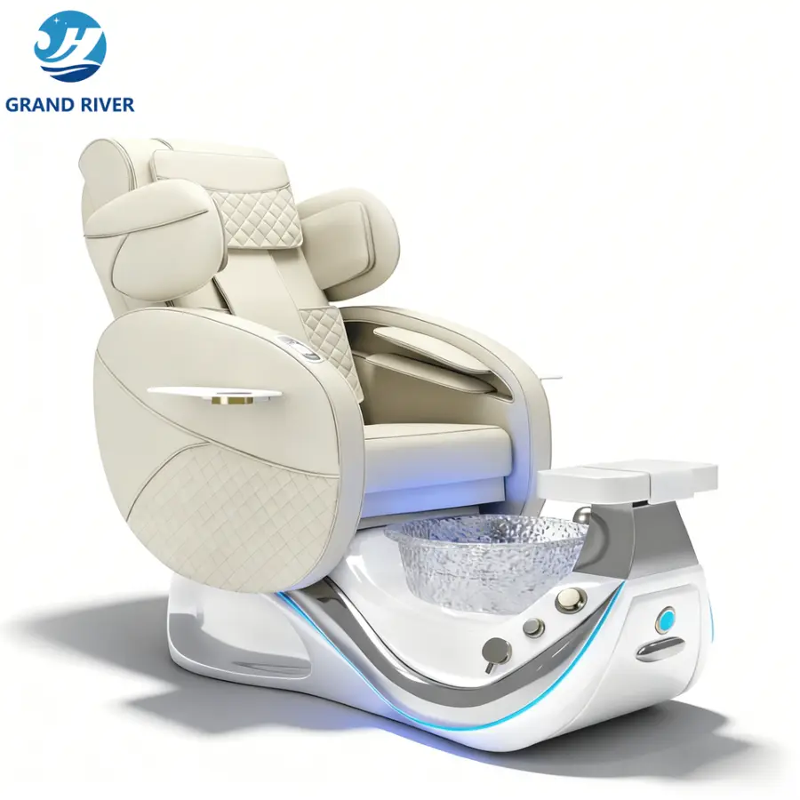 Modern Luxury Design Electric Massage Automatic Water Circulation Pedicure Chair Inverted Back Full Massage for Nail Shop — image 6