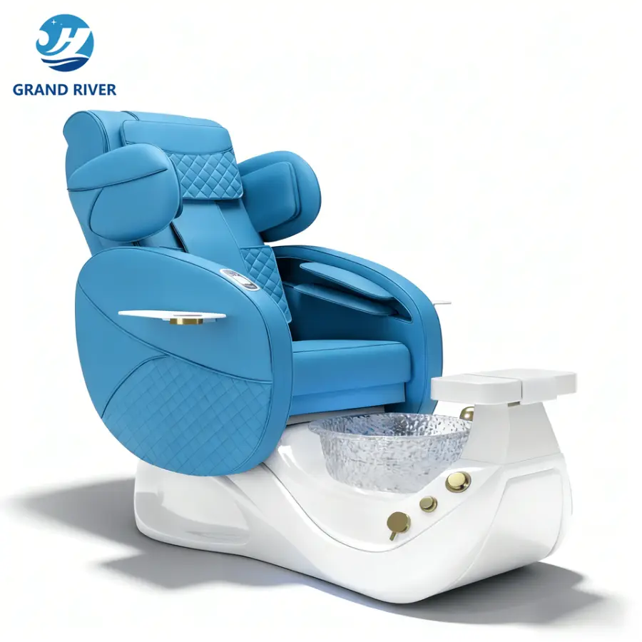 Modern Luxury Design Electric Massage Automatic Water Circulation Pedicure Chair Inverted Back Full Massage for Nail Shop — image 7