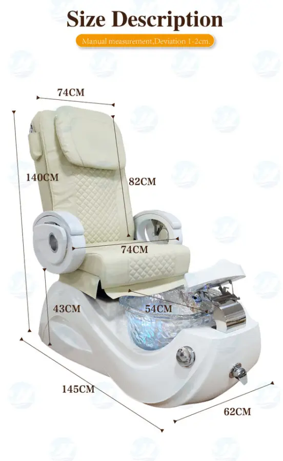 Hot Sale Modern Nail Salon Furniture Pipeless Jet Foot Spa Luxury Electric Pedicure Massage Chair — image 3