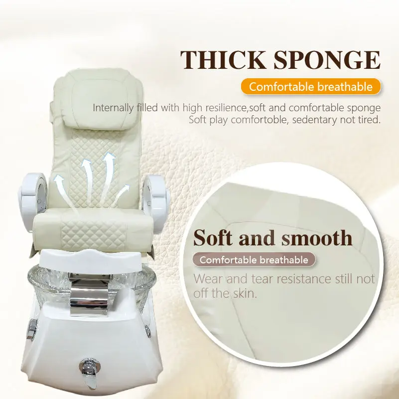 Hot Sale Modern Nail Salon Furniture Pipeless Jet Foot Spa Luxury Electric Pedicure Massage Chair — image 5