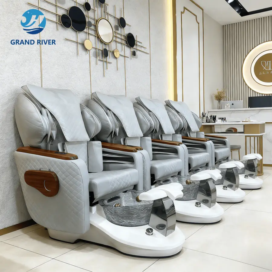 High Quality Magnetic Jet Spa Pedicure Chairs Luxury Modern Foot Massage Spa Nail Manicure Massage Pedicure Chair with P — view 1