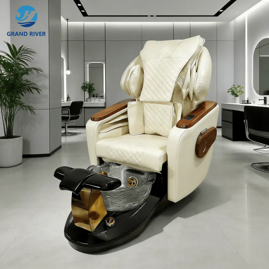 High Quality Magnetic Jet Spa Pedicure Chairs Luxury Modern Foot Massage Spa Nail Manicure Massage Pedicure Chair with Pump — image 6