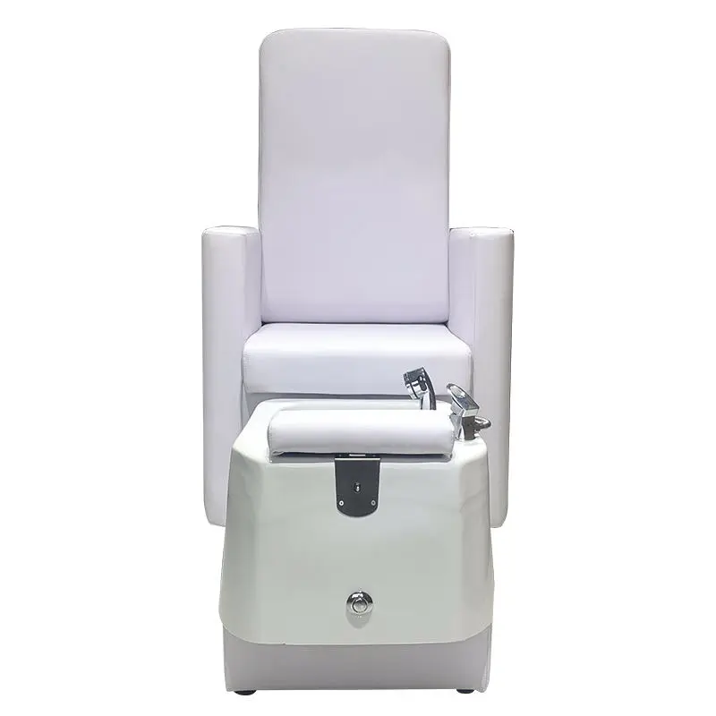 White/Black Stylish Pedicure Tub W/Discharge Pump & Pipe-less Pedicure Chair Whirlpool System Pedicure Spa — image 3