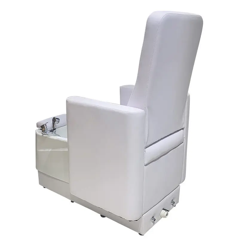 White/Black Stylish Pedicure Tub W/Discharge Pump & Pipe-less Pedicure Chair Whirlpool System Pedicure Spa — image 4