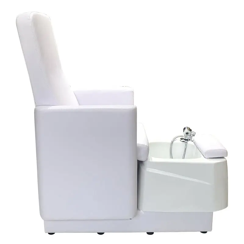 White/Black Stylish Pedicure Tub W/Discharge Pump & Pipe-less Pedicure Chair Whirlpool System Pedicure Spa — image 6