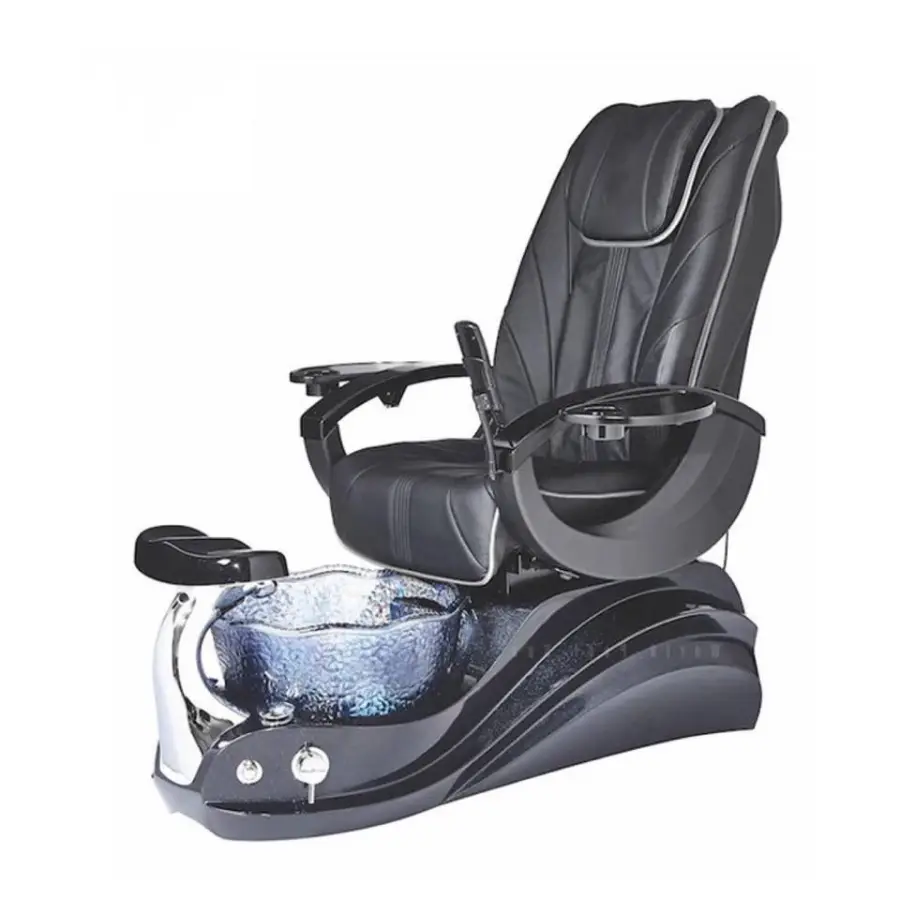 Modern Beauty Salon Equipment Professional Foot Spa Manicure Chair Luxury Black Pedicure Chair for Nail Salon — view 1