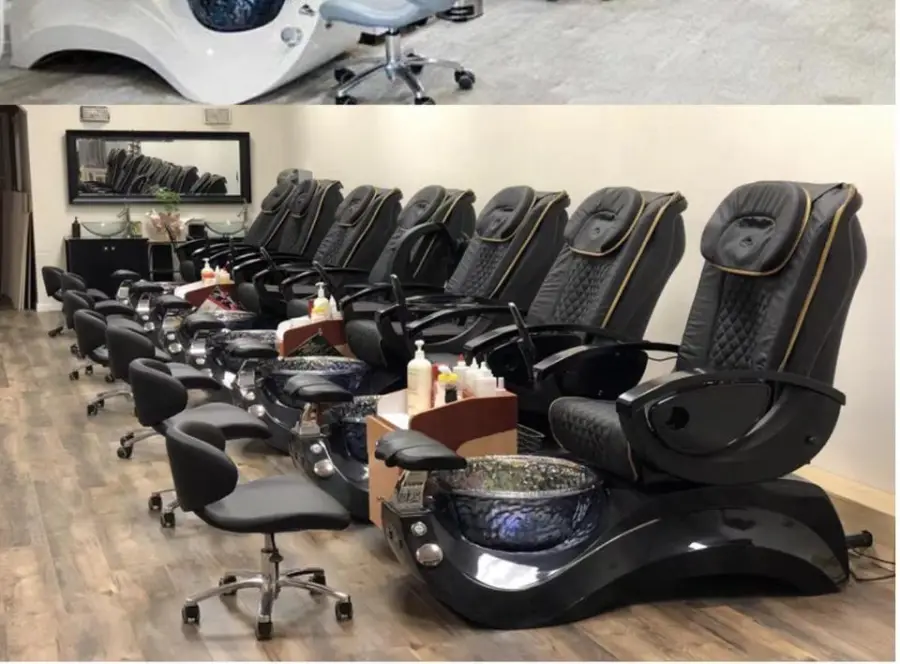 Modern Beauty Salon Equipment Professional Foot Spa Manicure Chair Luxury Black Pedicure Chair for Nail Salon — image 7