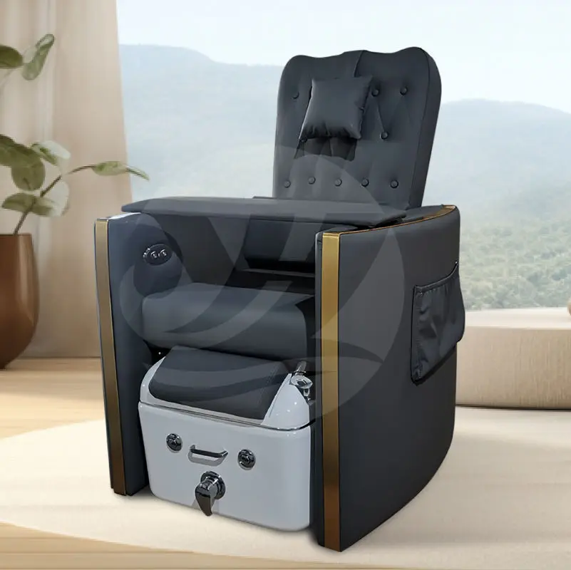 Modern Best Price Nail Salon Pedicure Chairs Luxury No Plumbing Pedicure Light Surfing Function Foot Spa Chairs Ceramic — view 2