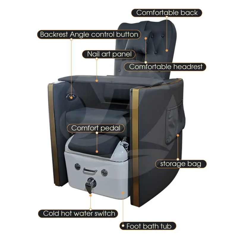 Modern Best Price Nail Salon Pedicure Chairs Luxury No Plumbing Pedicure Light Surfing Function Foot Spa Chairs Ceramic — view 6