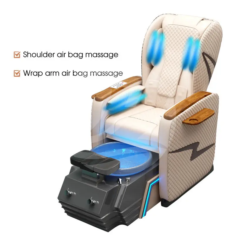 Professional Luxury Electric Massage Salon Pedicure Chair Nail Spa Foot Care Chair for Pedicure and Manicure — view 4