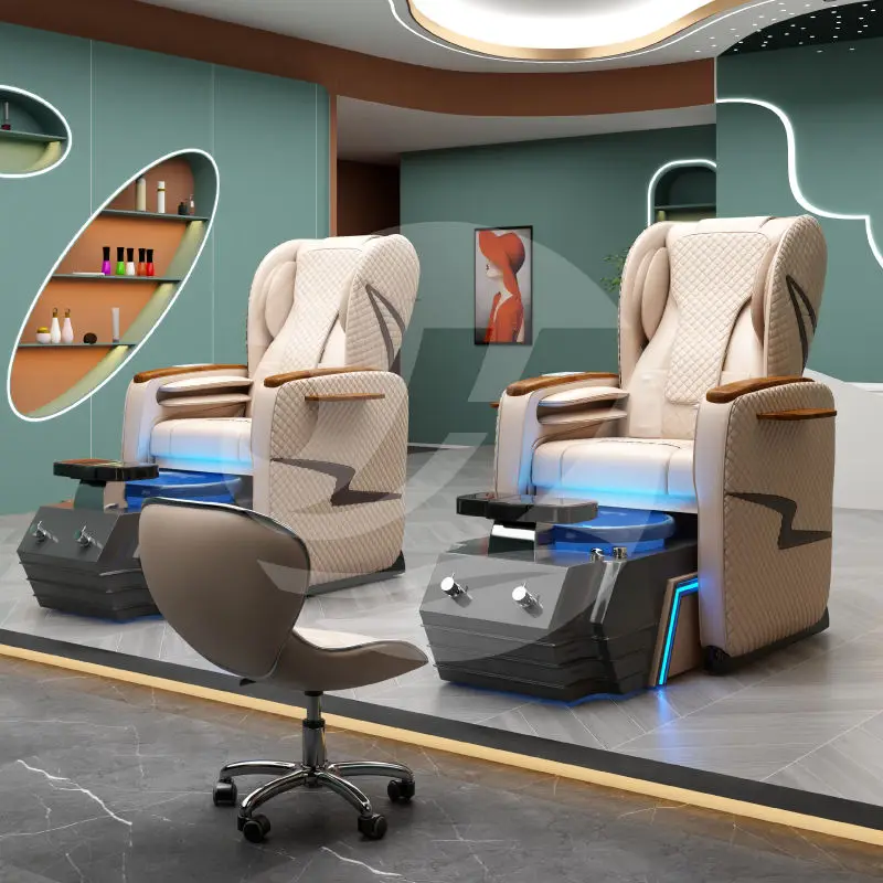 Low MOQ Stylish Salon Beauty Pedicure Chair Spa Foot Knead Massage Pedicure and Manicure Nail Salon Furniture Supplier — view 1