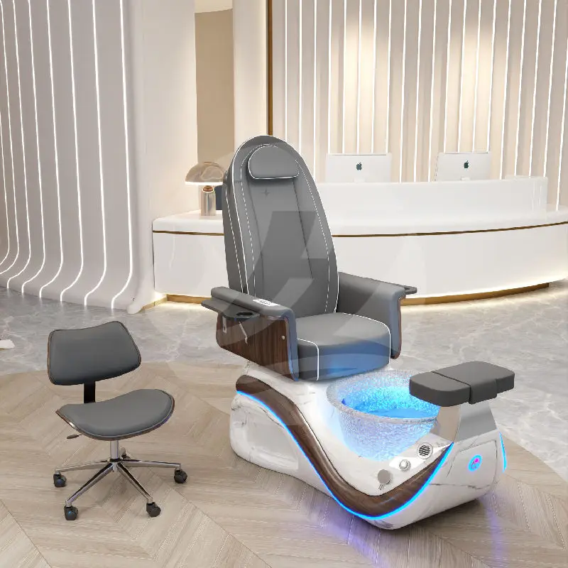 Electric Multi Function Light Surfing Foot Spa Massage Chair for Pedicure and Manicure Spa Chairs Recliner Salon Furniture — image 3