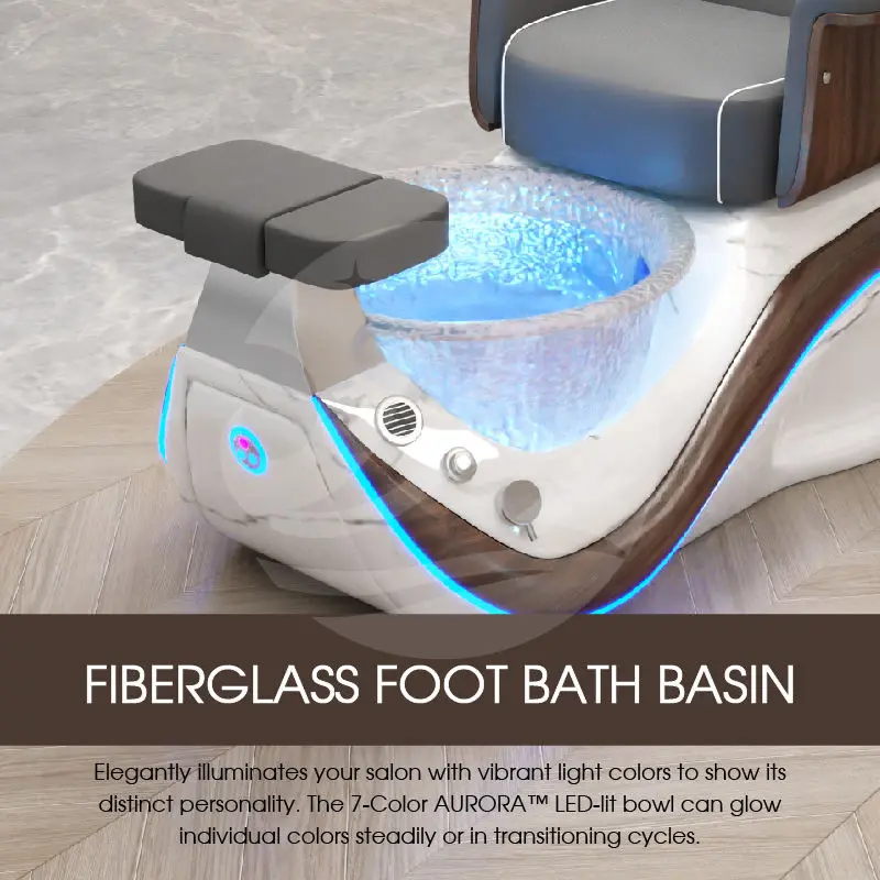 Electric Multi Function Light Surfing Foot Spa Massage Chair for Pedicure and Manicure Spa Chairs Recliner Salon Furniture — image 5