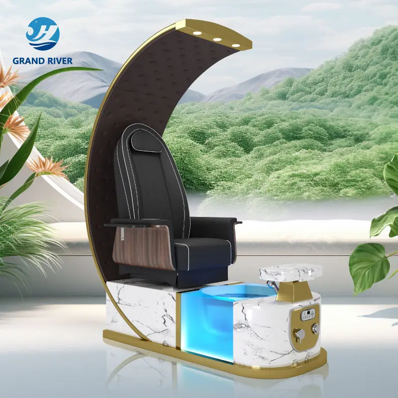 Luxury Nail Salon Foot Spa Pedicure Chair Knead Massage Electric Salon Pedicure Manicure Chair with Drain Pump for Sale — view 1