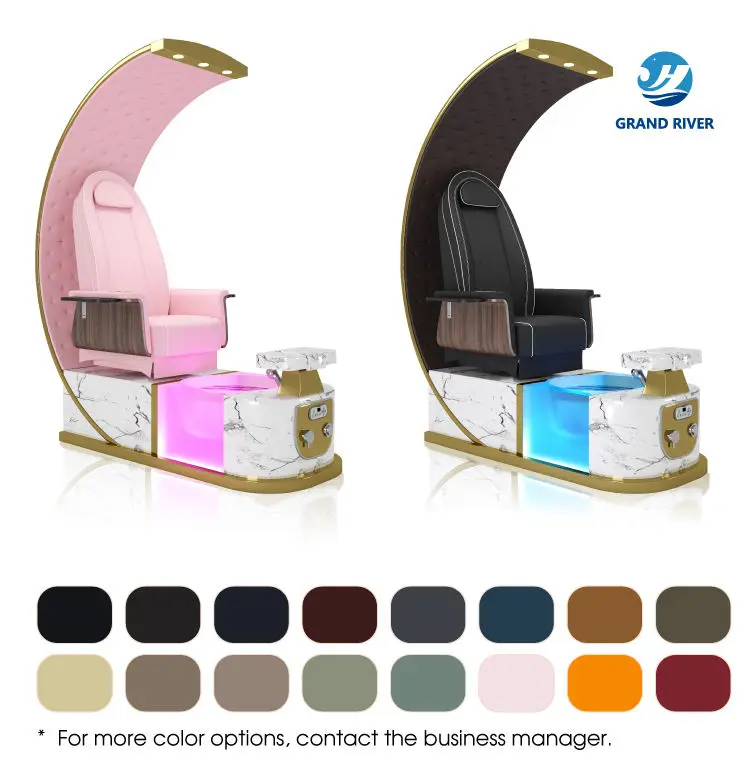 Luxury Nail Salon Foot Spa Pedicure Chair Knead Massage Electric Salon Pedicure Manicure Chair with Drain Pump for Sale — image 7