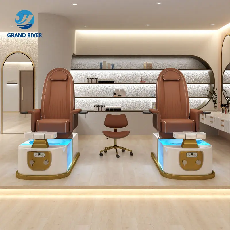 Nail Salon Furniture Electric Foot Bath Spa Pedicure Chair Light Surfing Spa Massage Chair for Manicure and Pedicure Lux — view 1