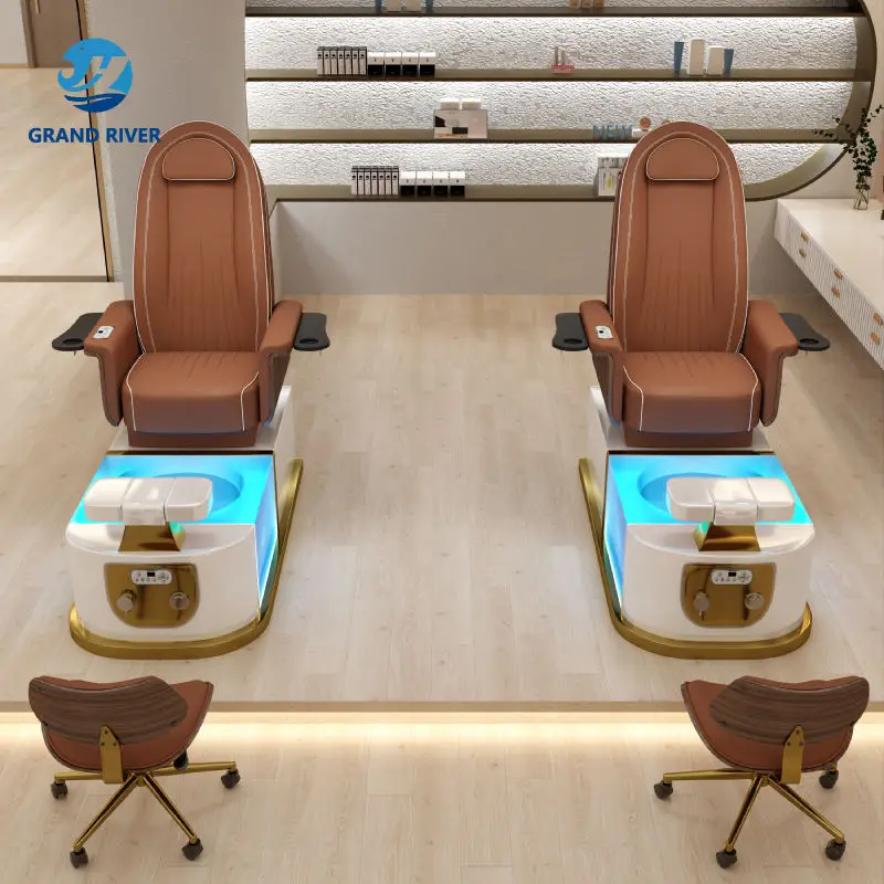 Nail Salon Furniture Electric Foot Bath Spa Pedicure Chair Light Surfing Spa Massage Chair for Manicure and Pedicure Luxury — image 3