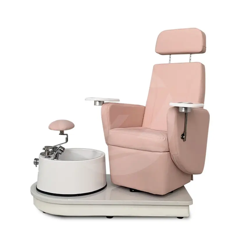 Hot Sale whirlpool Magnetic Jet Nail Shop Manicure Station Foot Bath Spa Pedicure Chair Ceramic Basin with Massage Luxury — image 4