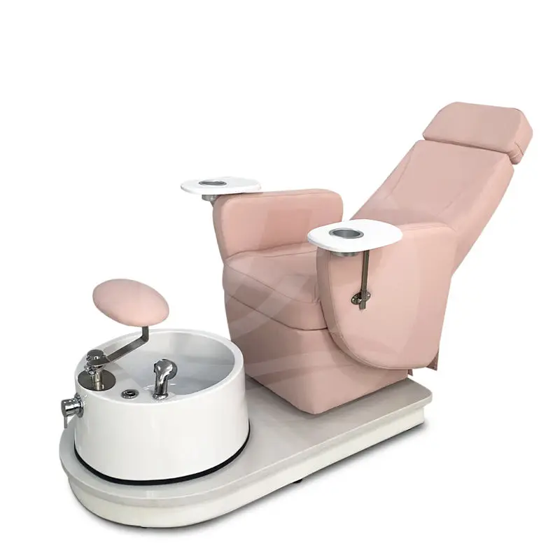 Hot Sale whirlpool Magnetic Jet Nail Shop Manicure Station Foot Bath Spa Pedicure Chair Ceramic Basin with Massage Luxury — image 7
