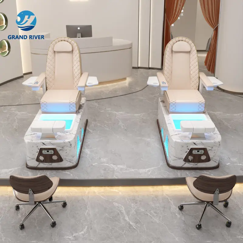 Best Selling Luxury Custom Human Touch Massage Pedicure Chair Nail Salon Foot Bath Spa Pedicure Chairs Manicure — view 3