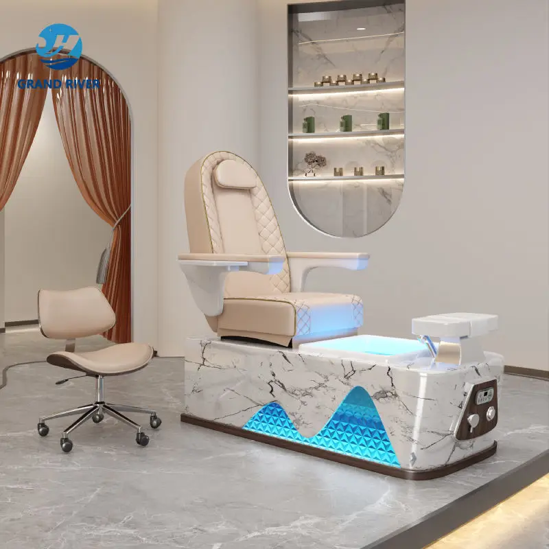 Best Selling Luxury Custom Human Touch Massage Pedicure Chair Nail Salon Foot Bath Spa Pedicure Chairs Manicure — view 6
