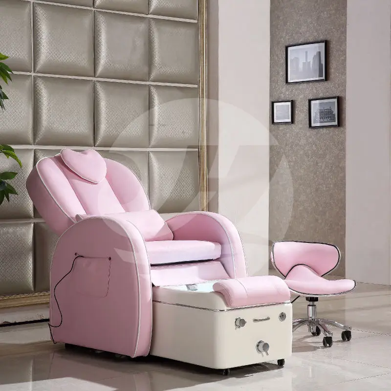 Beauty Nail Salon Pedicure Chair Electric Foot Spa Ceramic Basin Manicure Pedicure Chair with Back Massage Reclinable — image 3