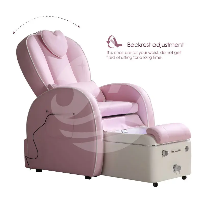 Beauty Nail Salon Pedicure Chair Electric Foot Spa Ceramic Basin Manicure Pedicure Chair with Back Massage Reclinable — image 5