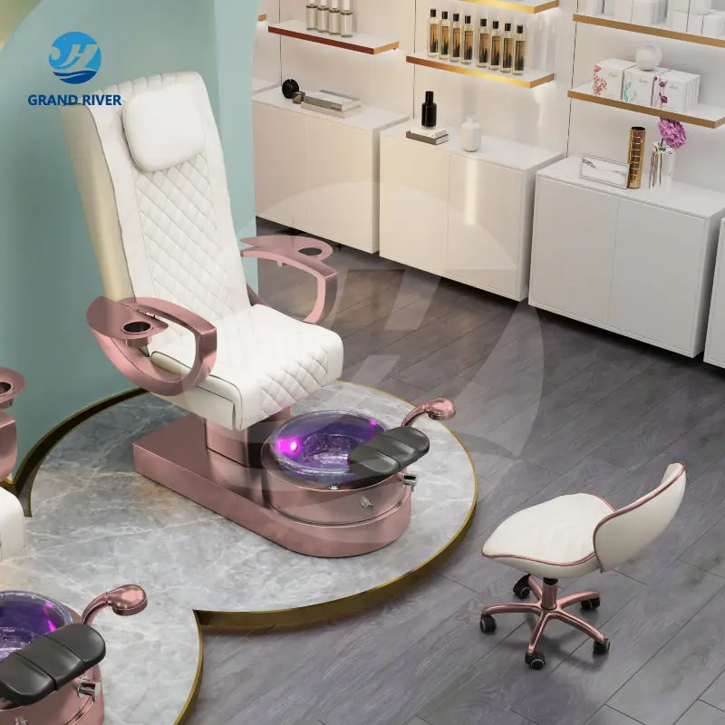 Modern Custom Nail Salon Foot Spa Pedicure Station with Magnetic Jet Lounge Electric Nail Spa Chair for Pedicure and Man — view 1
