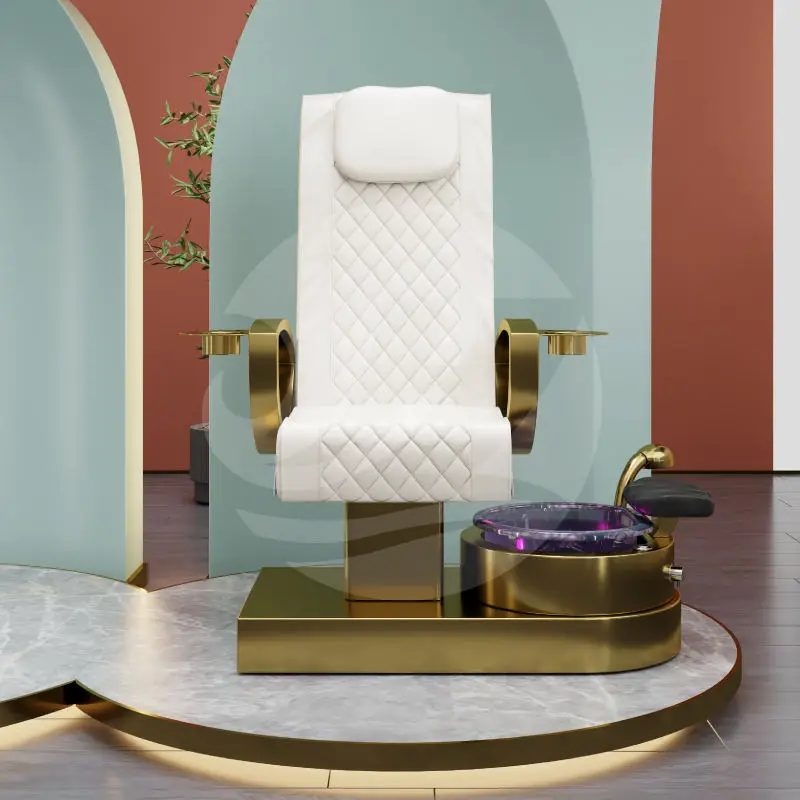 Modern Custom Nail Salon Foot Spa Pedicure Station with Magnetic Jet Lounge Electric Nail Spa Chair for Pedicure and Manicure — image 5