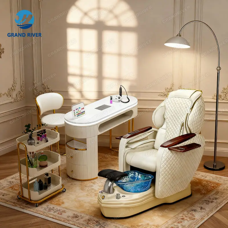 Professional Magnetic Jet Luxury Pedicure Chair Electric Manicure Pedicure Station Throne Style Spa Chair for Pedicure — image 5