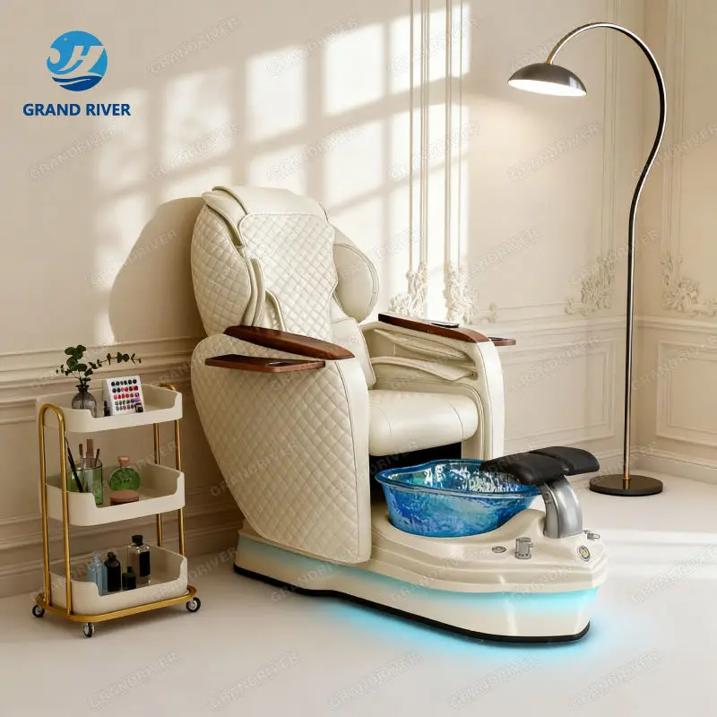 Luxury Modern whirlpool Foot Spa Massage Pedicure Chair Pedicure Station High Back Throne Pedicure Chair for Nail Salon — image 6